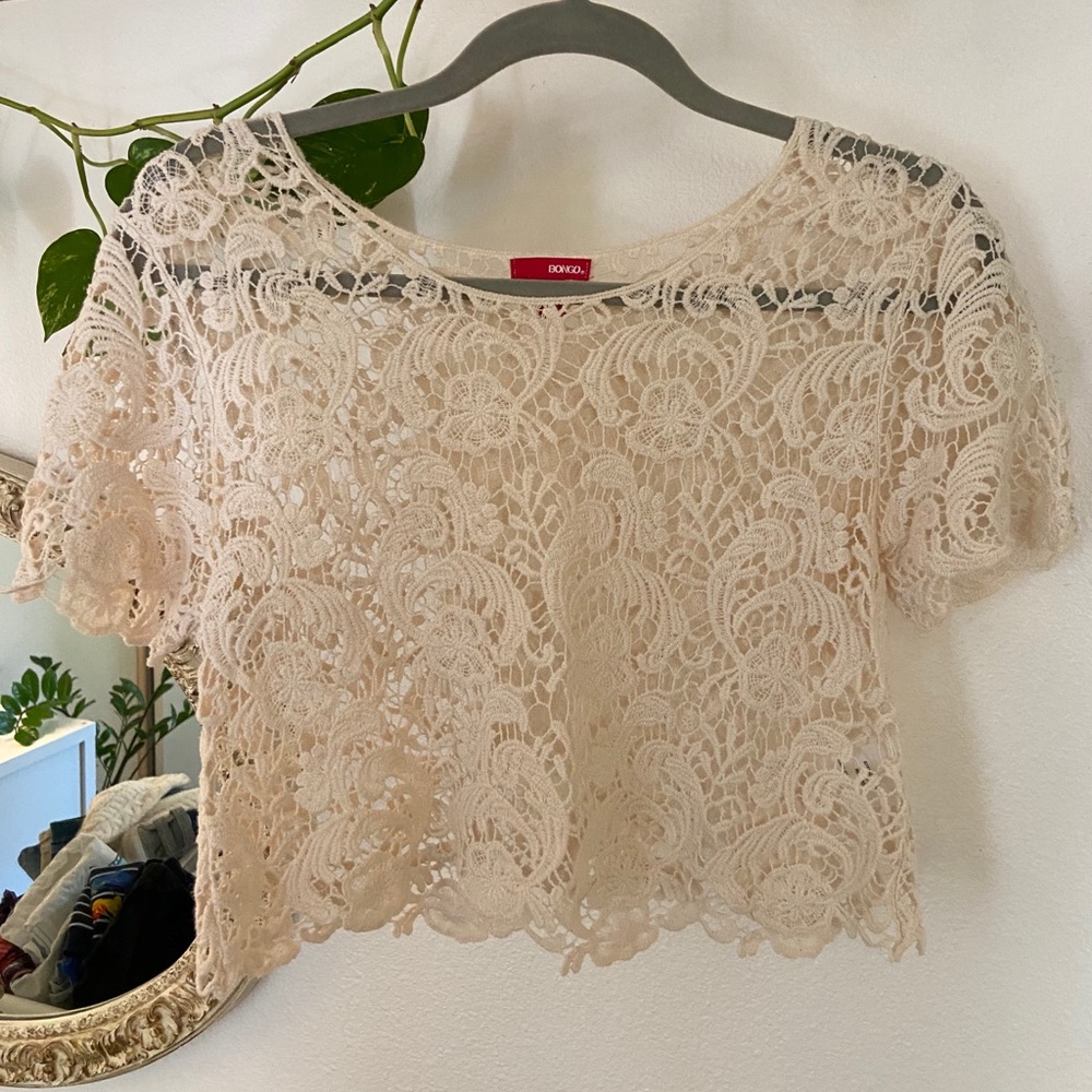 Lace Cropped Shirt